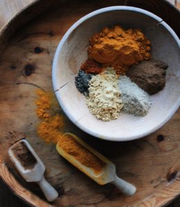 The spices used in golden milk